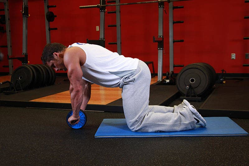 Ab wheel: Knees on the floor