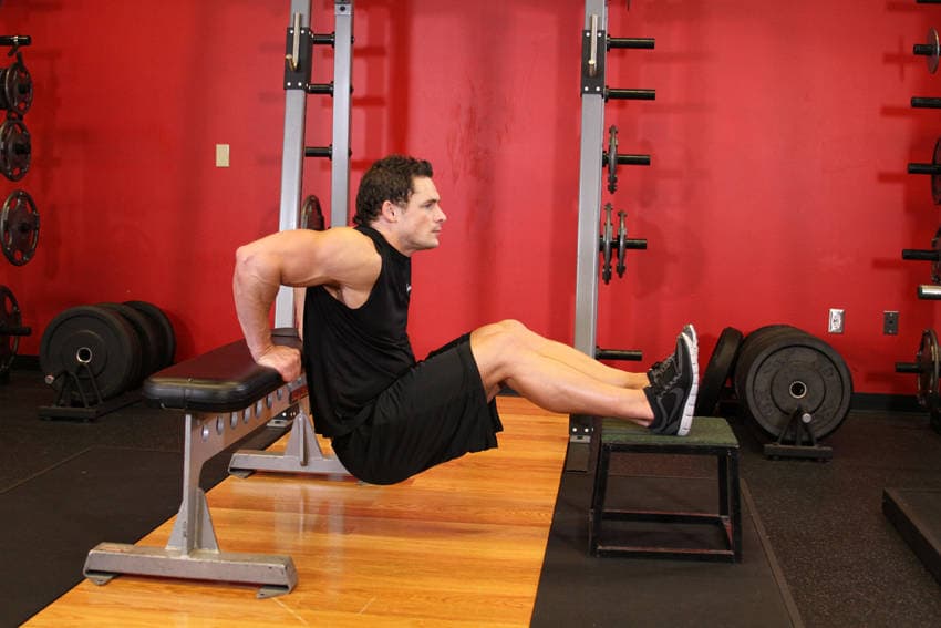Bench or chair dips: Bottom