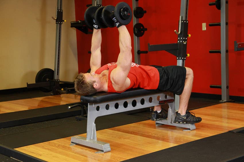 Dumbbell bench press: Top