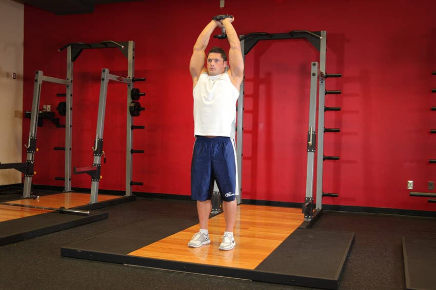 Dumbbell triceps extension: Top