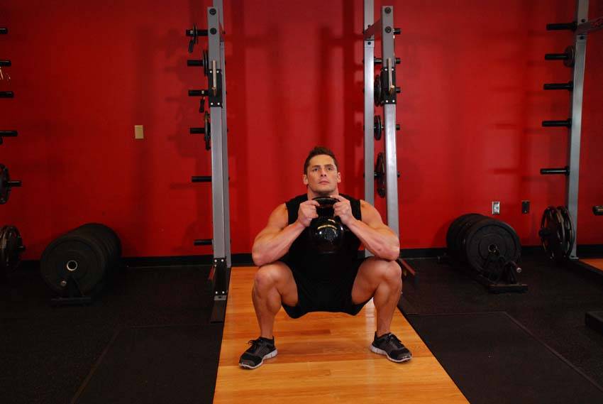 Goblet squat: Bottom