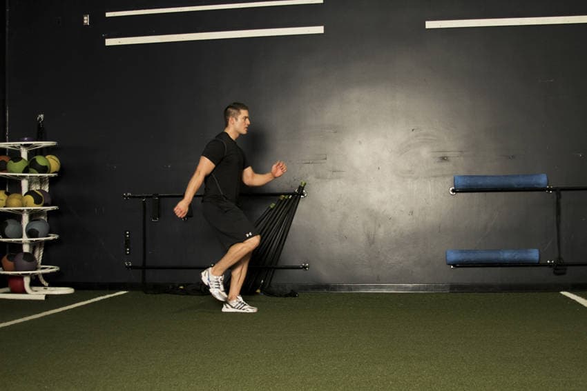 High knees: Step