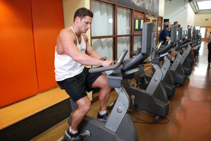 Stationary bike: Pedalling